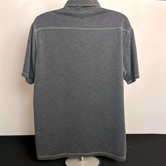 Tommy Bahama Shoreline Surf Polo Mens 2XL Short Sleeve Gray Lyocell Shirt - Picture 2 of 3